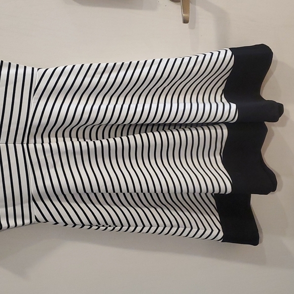 Nicole Miller Black and White Striped Dress M - Picture 5 of 5
